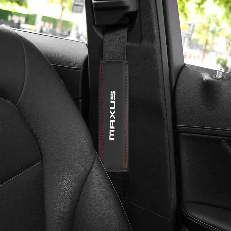 2Pcs Leather Safety Belt Shoulder Covers Accessories for SAIC Maxus T60 T70 T90 Pickup D60 D90 D20 G50 G10 G20 T90 V80 T70 V90