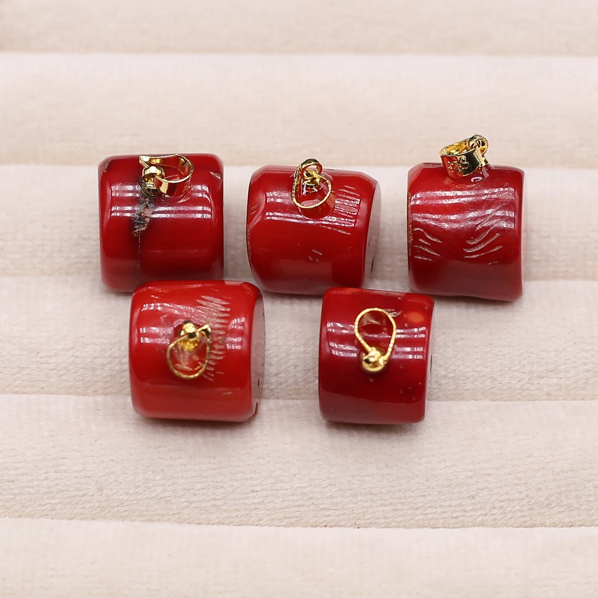 Natural Sea Bamboo Coral Pendant Cylinder Shape  Exquisite Charm for Jewelry Making Diy Necklace Bracelet Earring Accessories