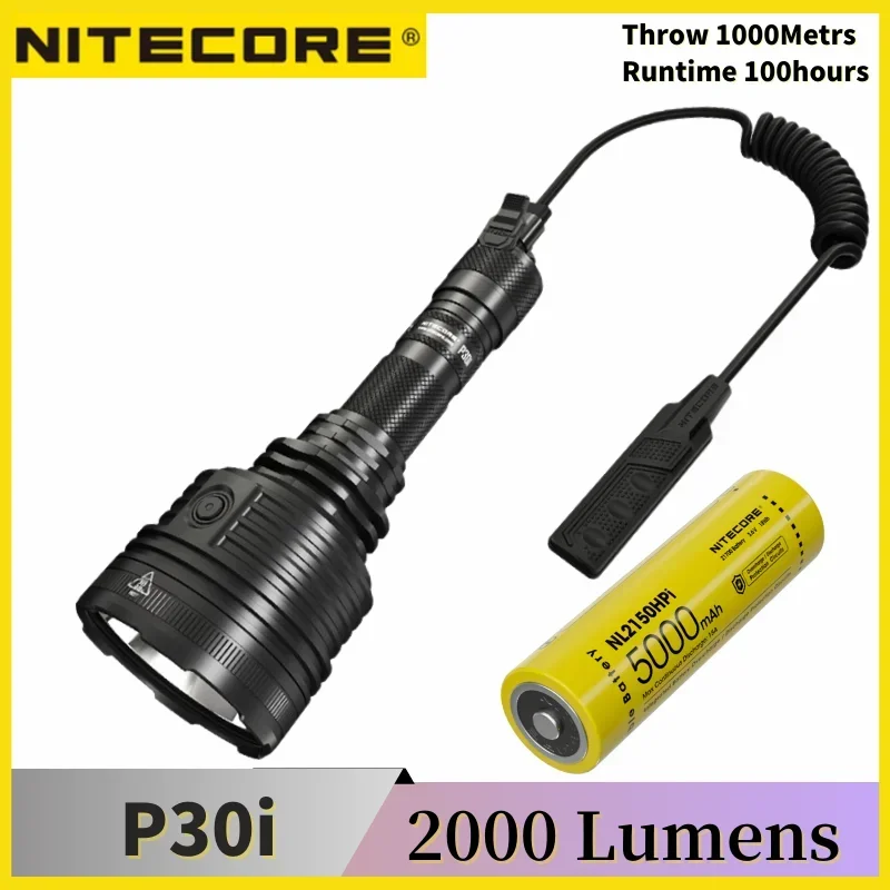 nitecore p30i alto poderoso spootlight recarregavel 2000lumen caca lanterna com 5000mah battey rsw2i remoto 01