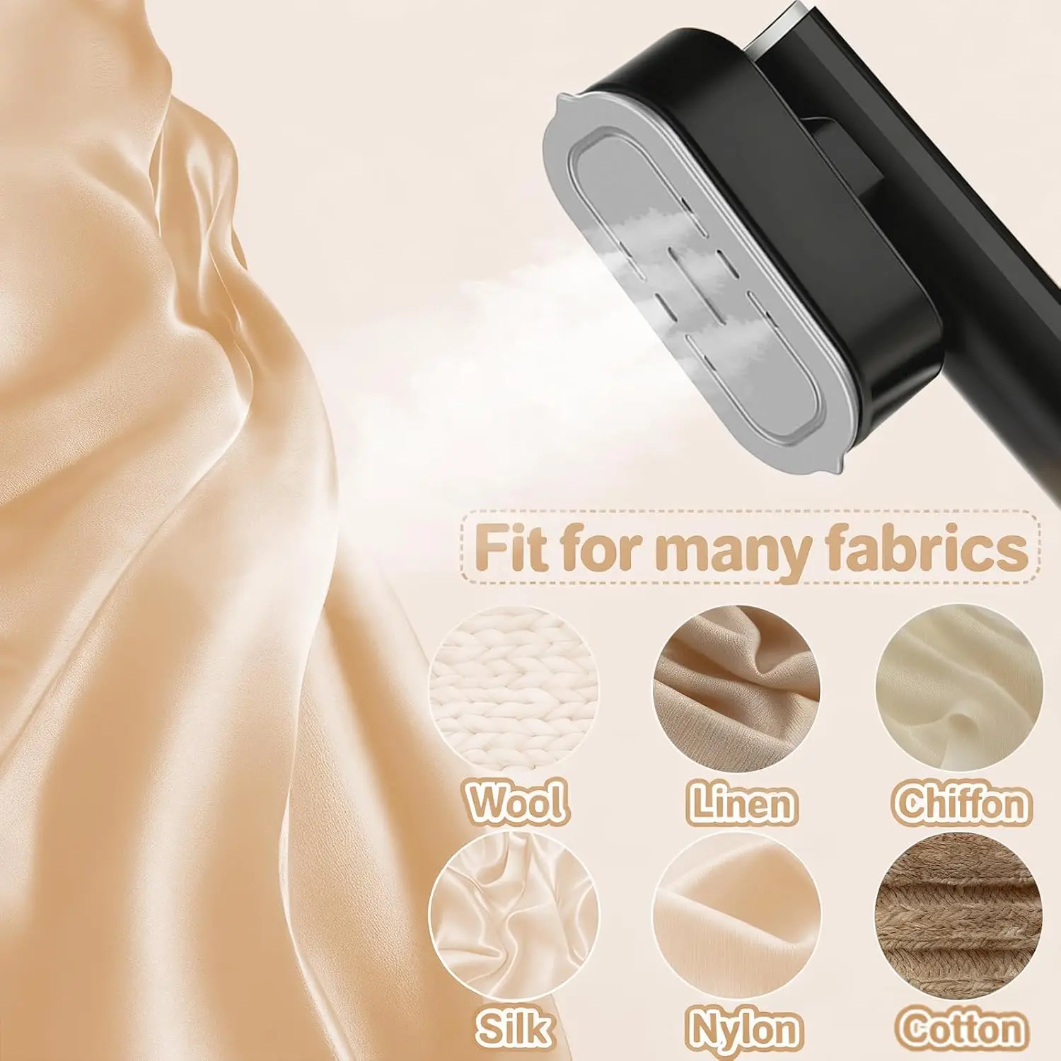 مكواة بخار للسفر للملابس، شاشة LCD، مكواة بخار للملابس قوية بقدرة 1300 وات، مكواة بخار للملابس محمولة باليد 2 في 1 للسفر f #3