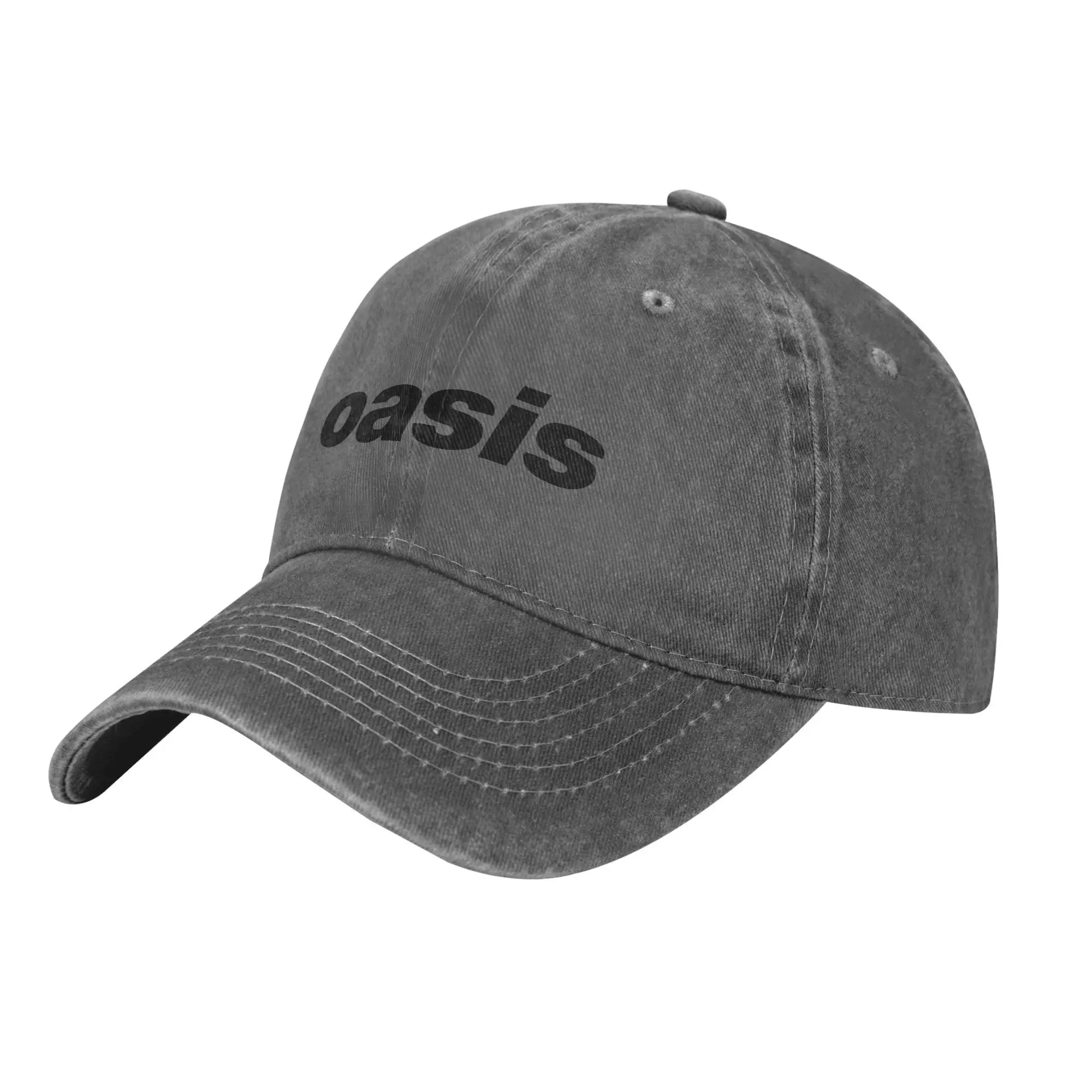 Casual O-Oasis Rock Band เบสบอลหมวกสไตล์ Unisex Distressed ล้าง Snapback หมวกท่องเที่ยวกลางแจ้งไม่มีโครงสร้างหมวกนุ่มหมวก
