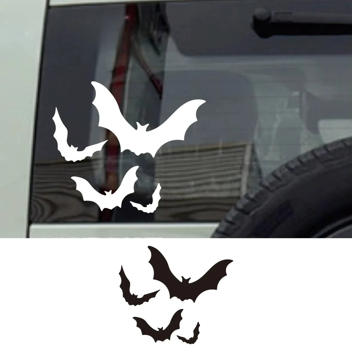 4Pcs Cute Goth Spooky Bat Vinyl Sticker, Waterproof Decal for Car Windshield Bumper Hood, 4x4 Offroad Truck DIY Decor
