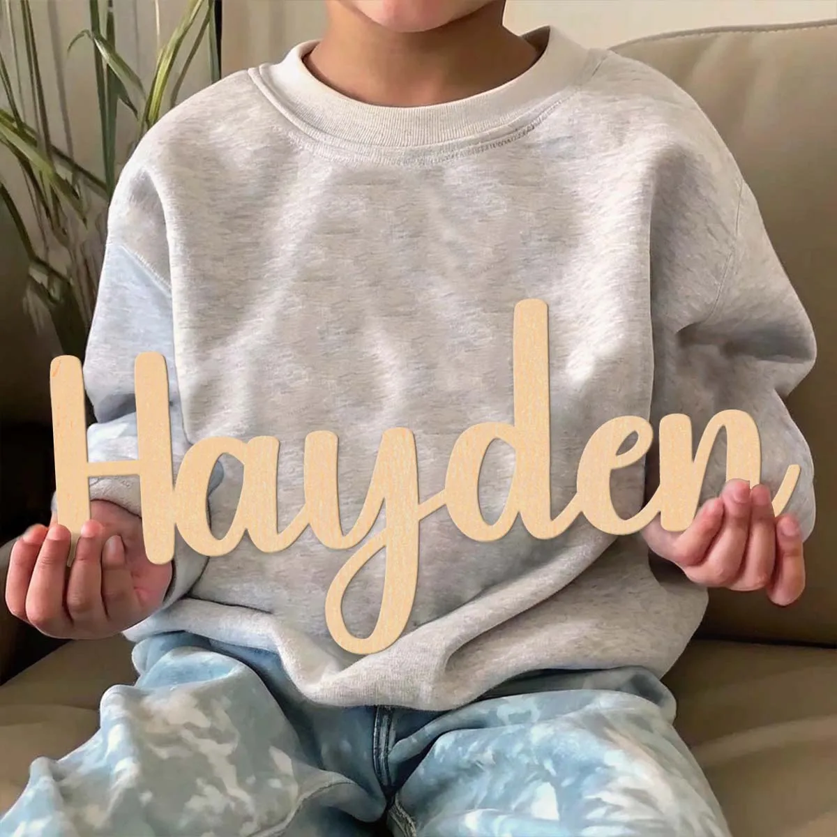 1 قطعة اسم مخصص شخصية علامات خشبية كبيرة المواد الخشبية لوحة خشبية النمط التقليدي منضدية لوحة الزخرفية للسرير #1