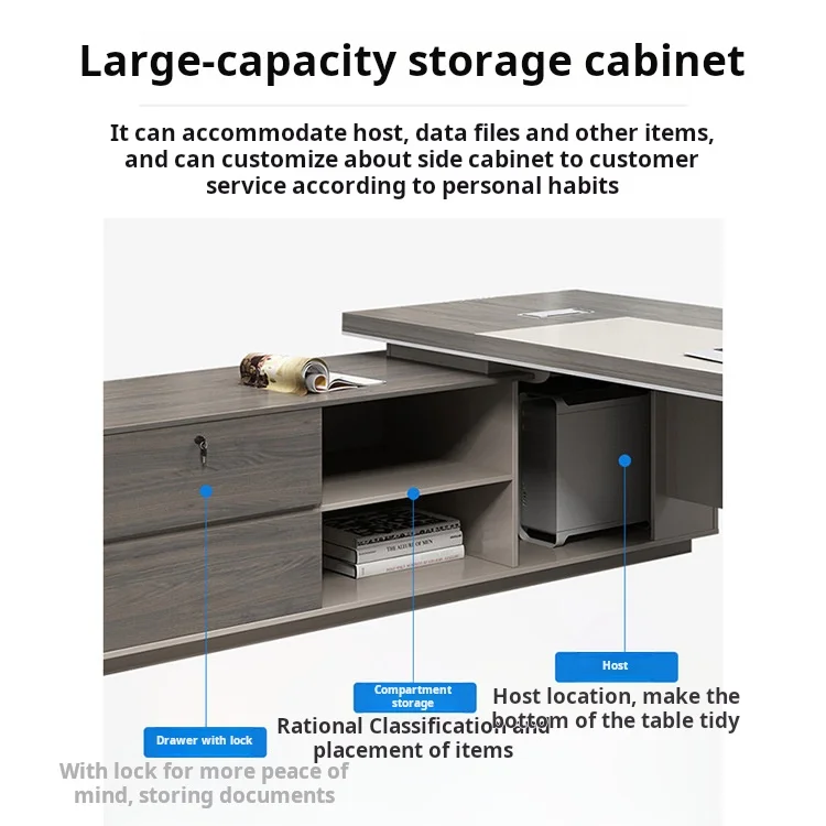 Modern fashion simple office furniture office desk boss table combination cabinet chair can be matched