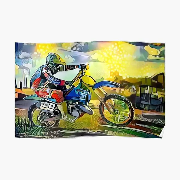 Dirt Bike Art Print  Poster Mural Painting Vintage Print Wall Modern Picture Decoration Decor Funny Home Art Room No Frame