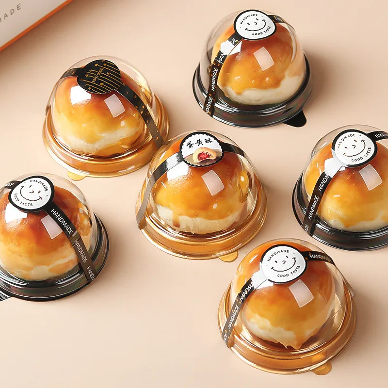 

50Pcs Plastic Squre Round Baking Mid Autumn Moon Cake Inner Tray Egg Yolk Pastry Baked Dessert Packaging Boxes