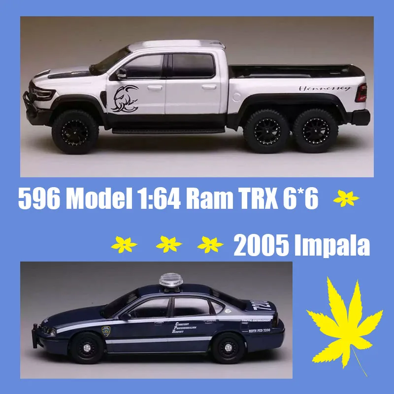 596 Model Diecast Alloy 1:64 Scale Ram TRX 6*6/2005 Impala Car Model Collection Display Toy Gifts Souvenirs