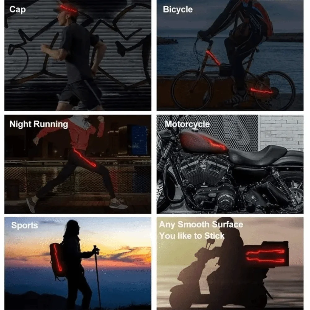 Luminous Motorcycle Helmet Light Strip Flexible Strip Double Joint Line Helmet EL Light Strip Multiple Colors