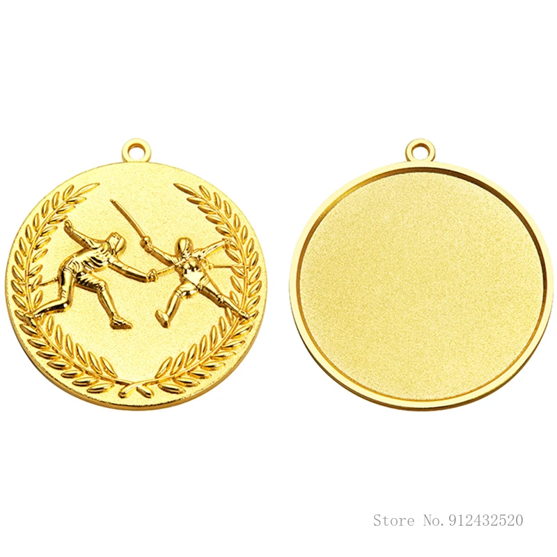 Metal Fencing Relief Medal, Sports Award Souvenir, Martial Arts, School Company Competition, Creative Hang Your Neck Medal, 2Pcs