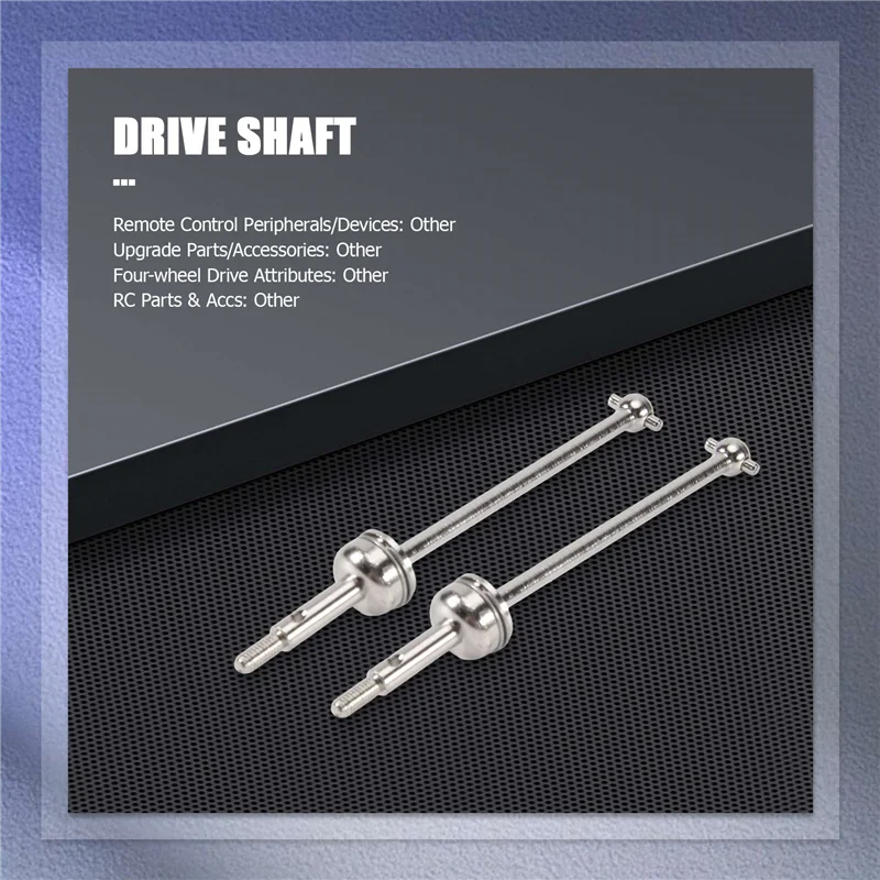 4 Stuks Metalen Aandrijfas Voor Wltoys 144001 1/14 4WD Rc Auto Voertuig Modellen Onderdelen 144001-1315 Voorwiel Aandrijfas-Y44A