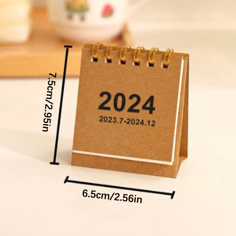 Mini Desktop Standing Flip Calendário, Planejamento e Organização, Programação Diária, Escritório e Material Escolar, 2023-2024