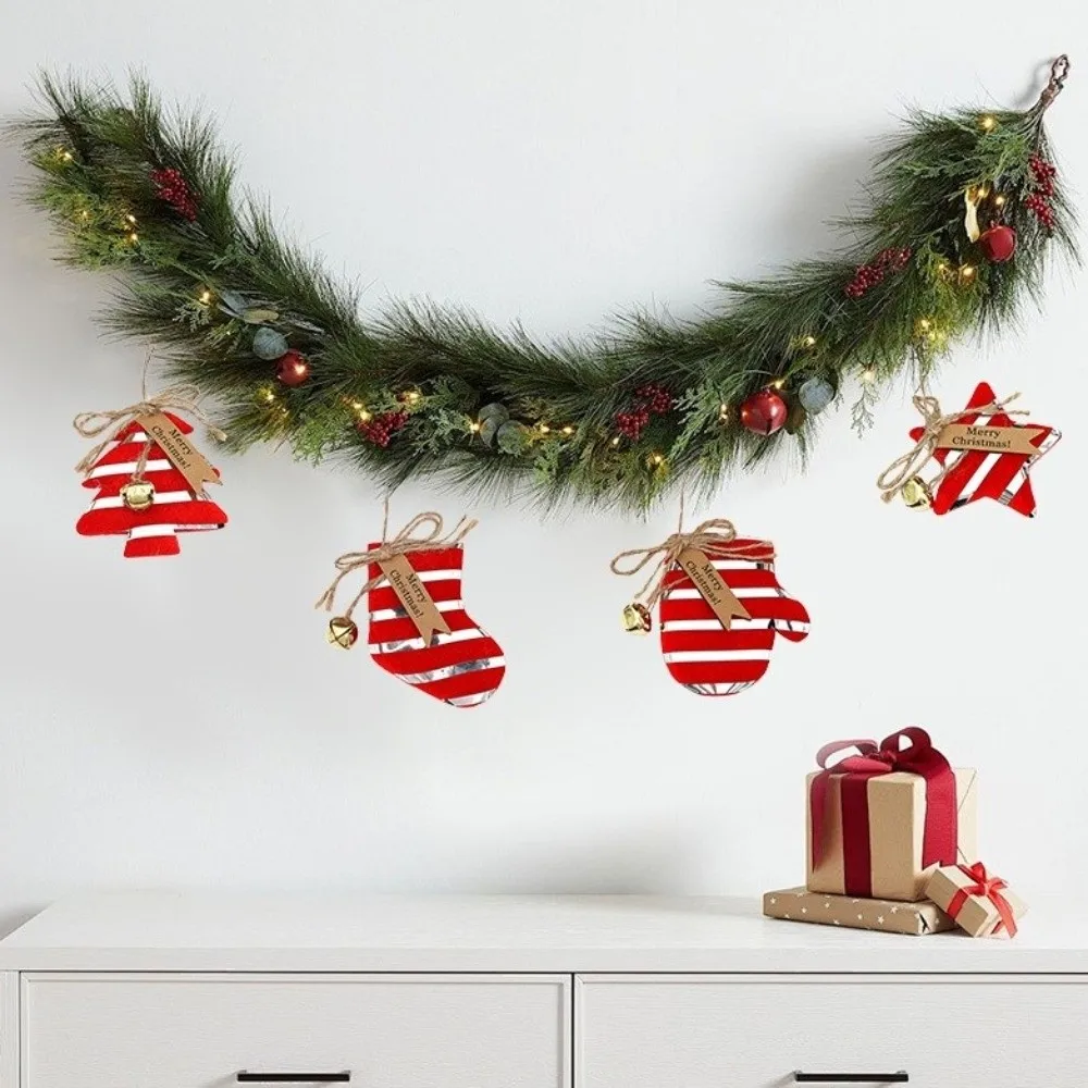 

4pcs/set Mini Size Christmas Tree Decoration Hanging Design Decorative Shape Hanging Mini Bell Mini Christmas Tree Ornaments