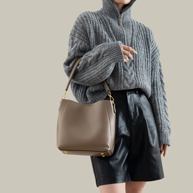 

Сумка-ведро, зимняя новая модная сумка через плечо большой вместимости, универсальная женская сумка