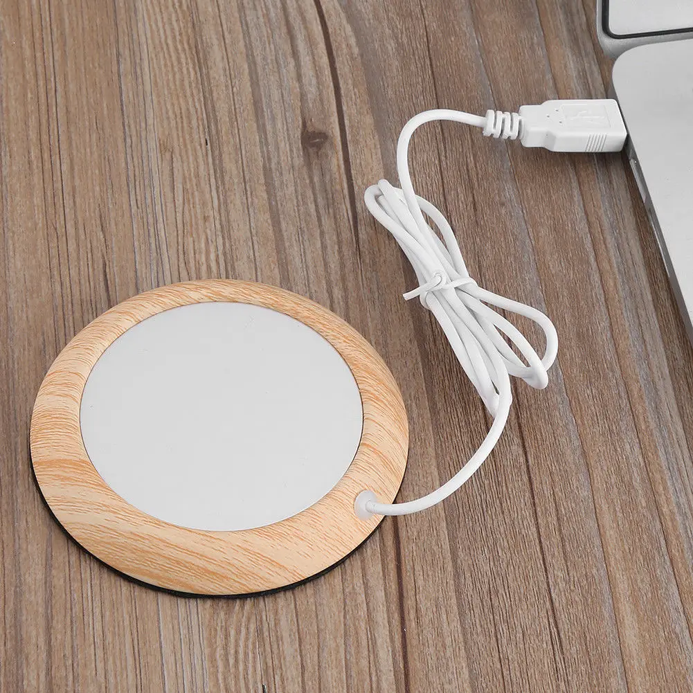 Hot Sales USB Metal Coffee Mug Warmer Custom Logo 55 Degree Temperature Control Cup Heating Pad Stock for Home Office Desk Use
