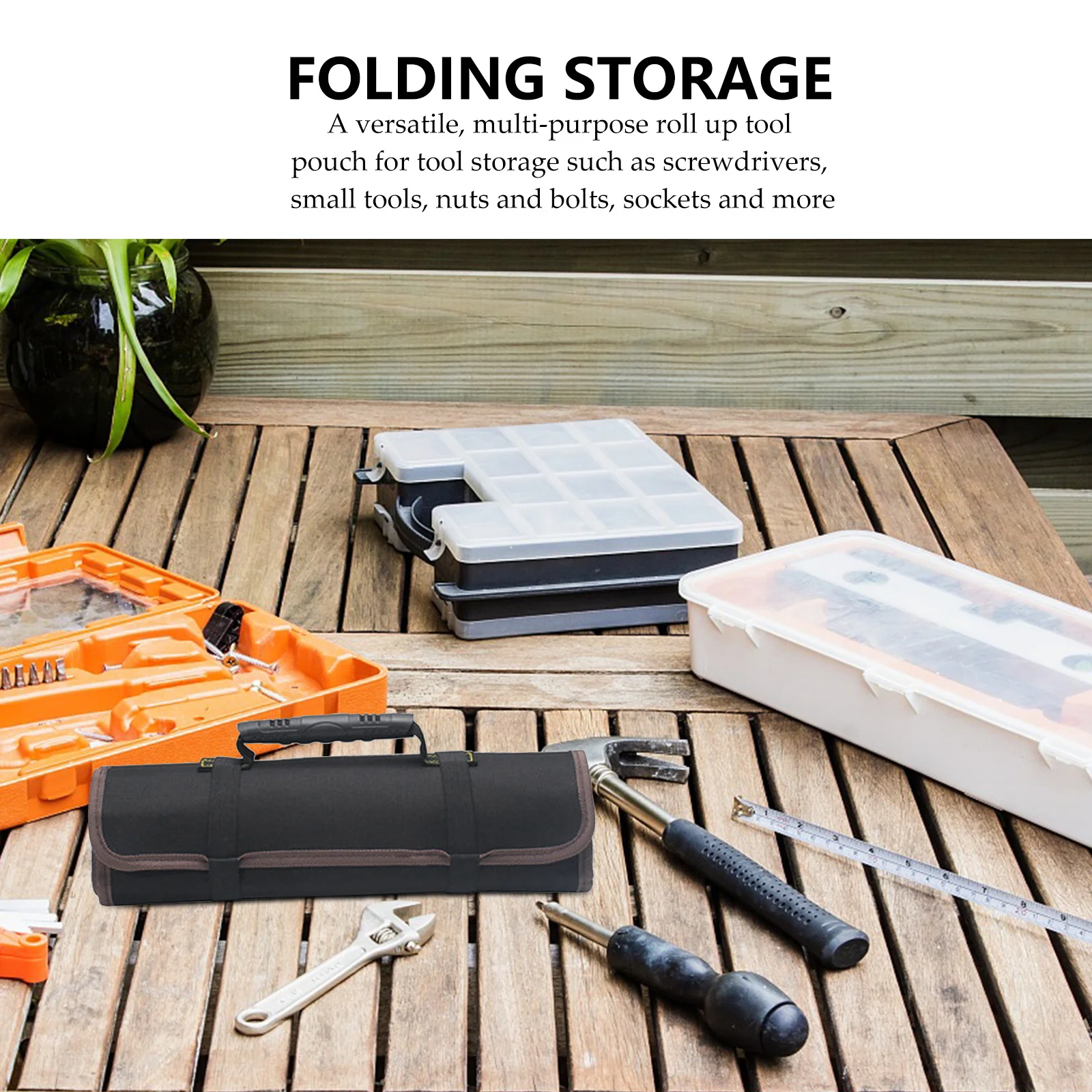 

1Pcs Multi-Functional Tool Roll Up Pouch Oxford Cloth Electrician Storage Hanging Organizer for Hand Tools Nuts Bolts