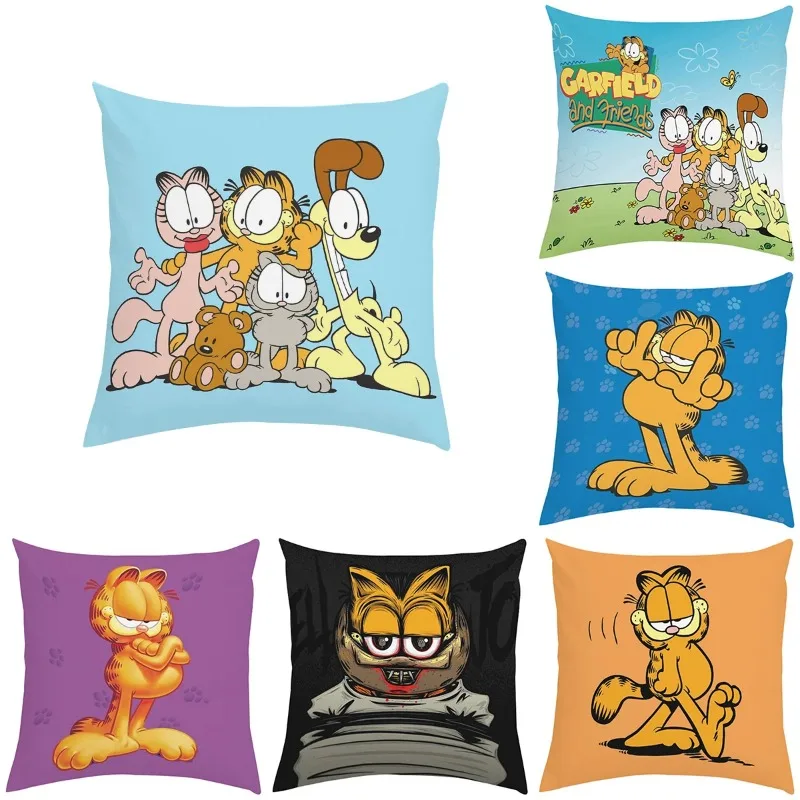 50x50cm anime pillowcase cute G-Garfields printed  chair waist backrest sofa cushion cover custom gift