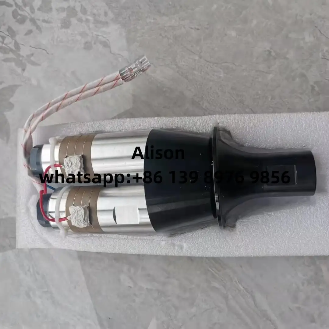 15K 4200W High Power Ultrasonic Welding Transducer machine accessories With Booster For Industrial Plastic Welding Machine