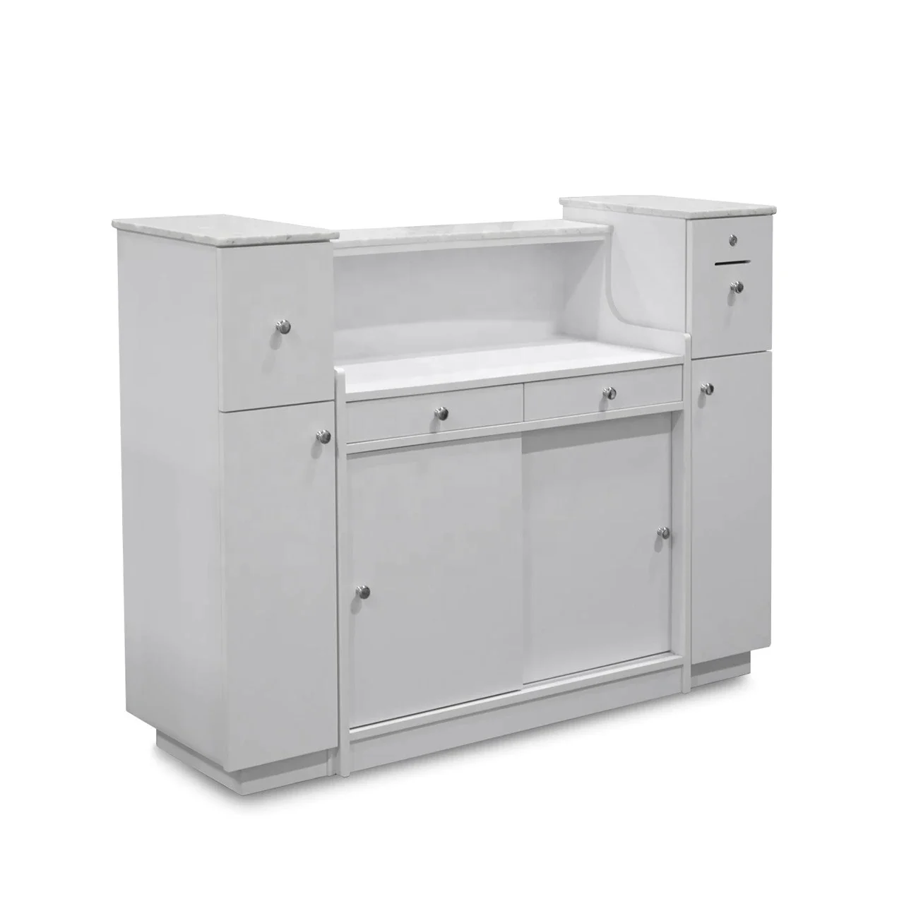 White Reception Desk With Counter For Beauty Salon In Stock