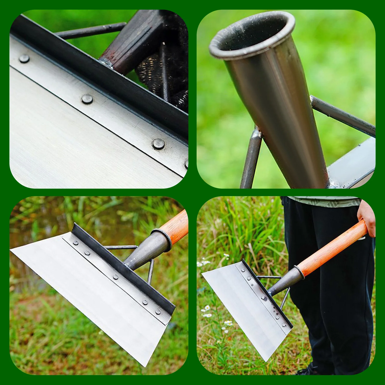 Multifunctional Garden Cleaning Shovel Head Outdoor Cleaning Shovel Steel Flat Shovel Ice Shovel Planting Weeding Farm Tool