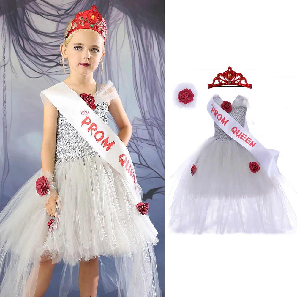 5 Styles High Quality Halloween Girl Cosplay for Ghost Bride Fancy Dress Vampire Tutu Children Party Dance Fancy Gothic Costume