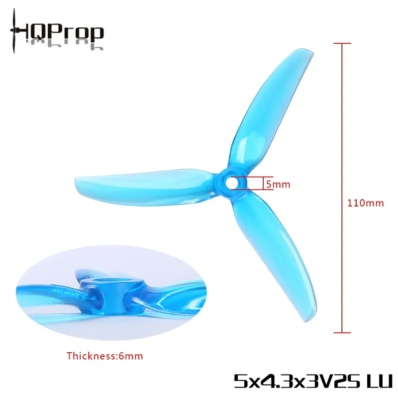 HQPROP 5X4.3X3V2S 5043 5X4.3X3 3-Blade PC Propeller for RC FPV Racing Freestyle 5inch Drones Replacement DIY Parts