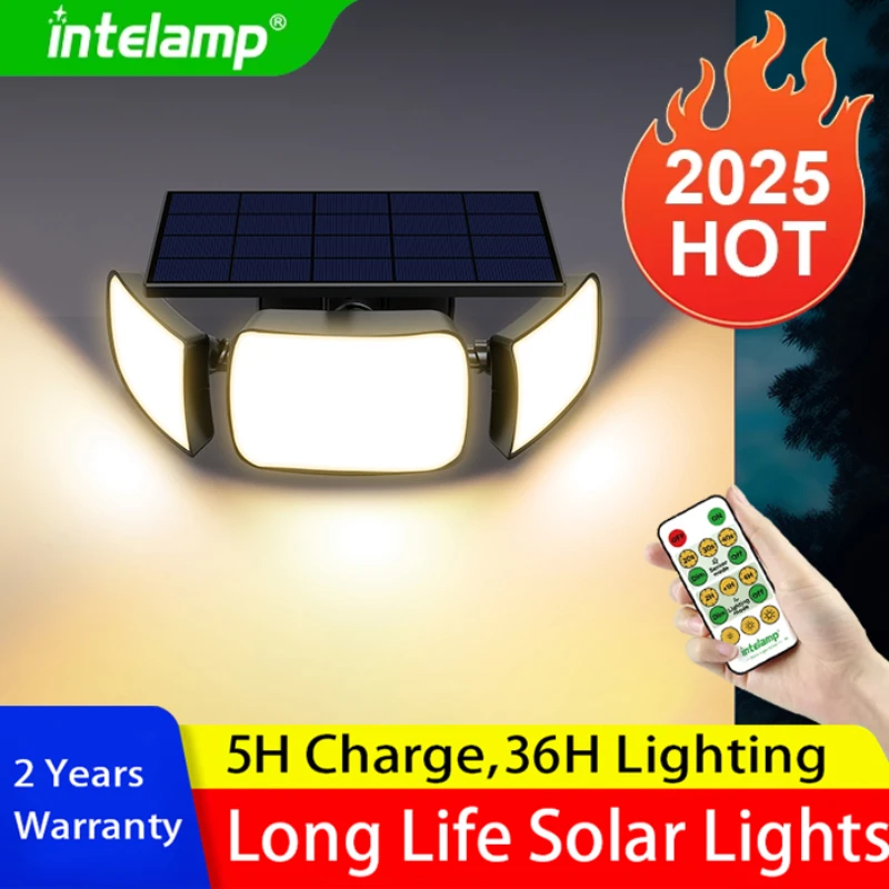 1200lm-ソーラーライト屋外ソーラーランプ太陽光モーションセンサーライトリモコン防水ガーデンストリート壁庭ランプ