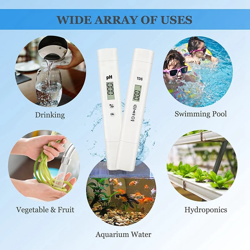 PH And Meter, 3 In 1 PH And Water Quality Tester Combo, ±0.01 PH Accuracy And ±2% Accuracy PPM Meters