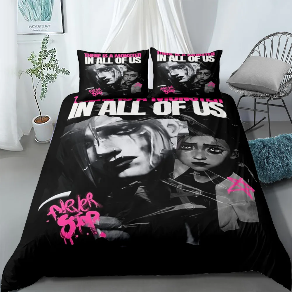 Retro 1980s Shadow Evil Horror Duvet Cover Set EU Single Double King US Twin Full Queen Size  Bedclothes