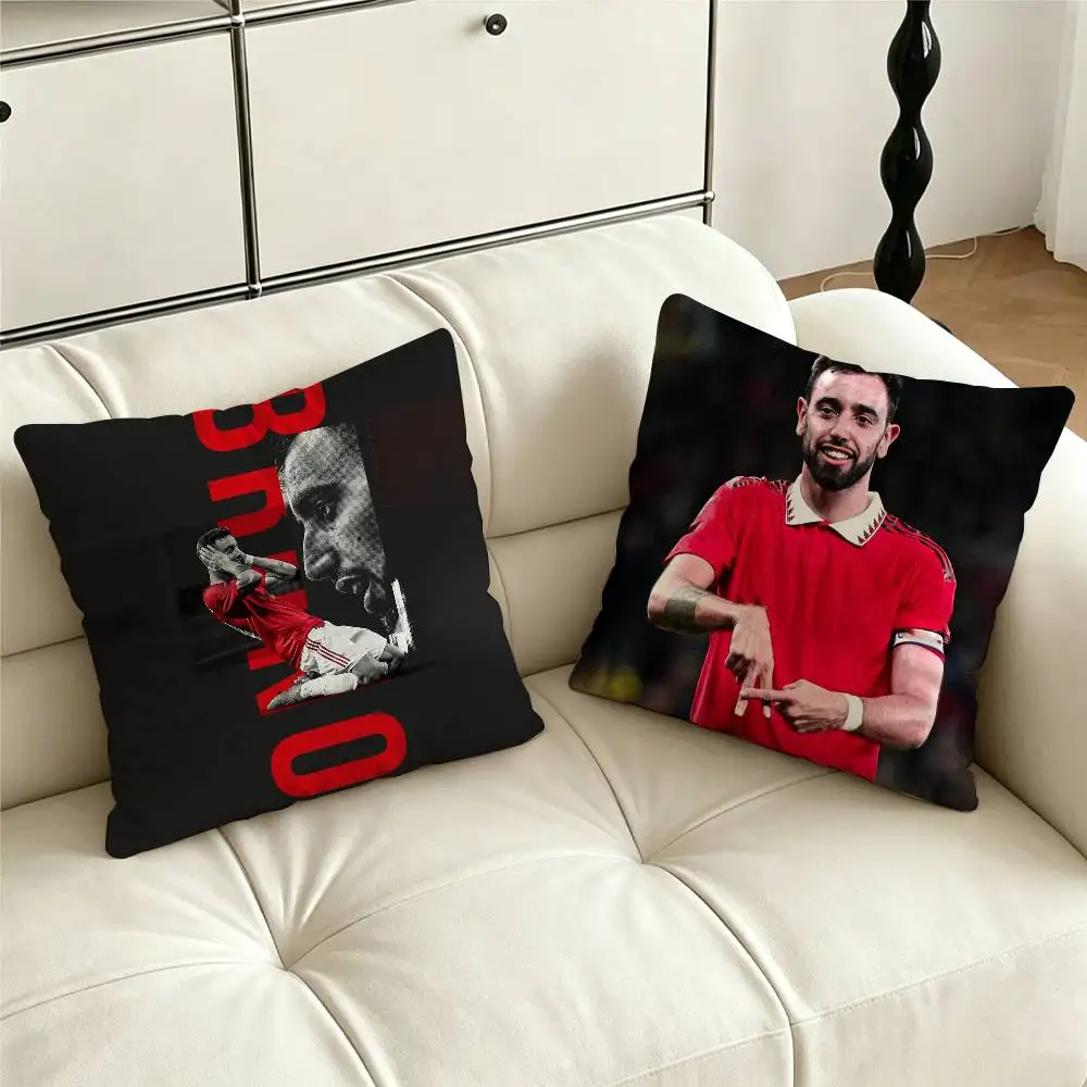 B-Bruno Football F-Fernandes 8 Pillow Case Pattern Printed Pillowcase For Living Room Sofa Cushion Cover