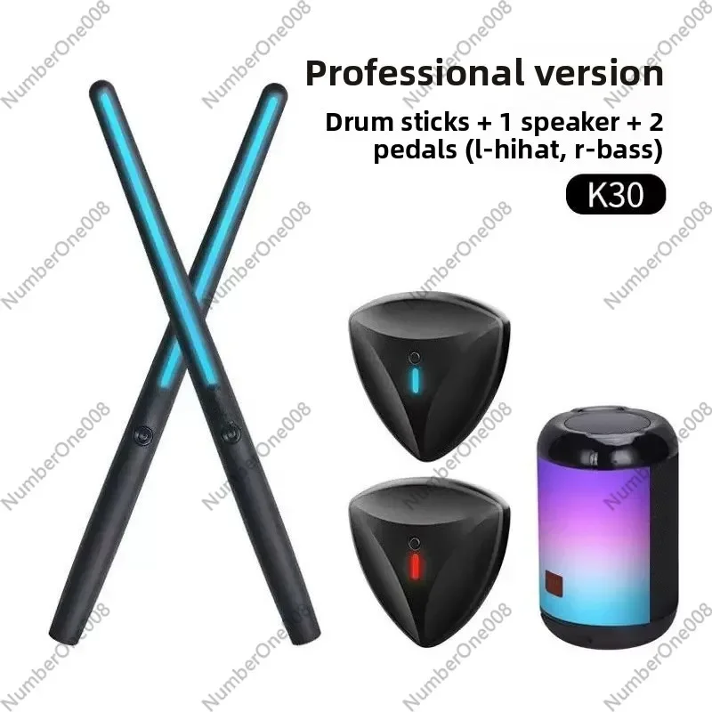 Air Dongdong K30 Smart Air Drum Kit, Virtual Motion Sensing Electronic Drum Set with Smart Drum Sticks, Bluetooth