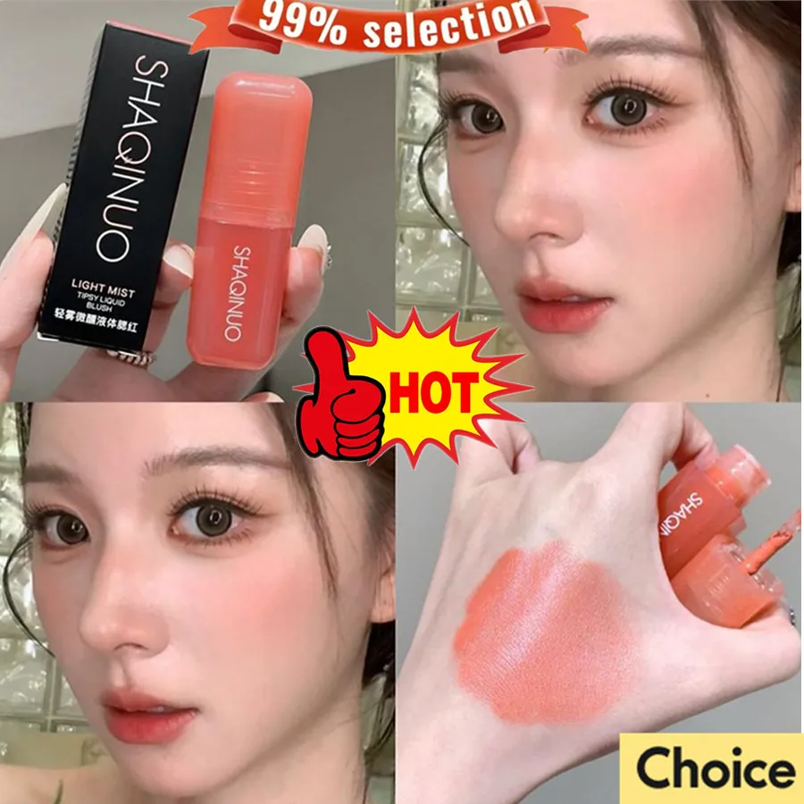 Perzikroze Blush Vloeibaar Hydraterend Glad Langdurig Niet-vervagend Gezichtscontour Verhelderend Essentiële natuurlijke make-up