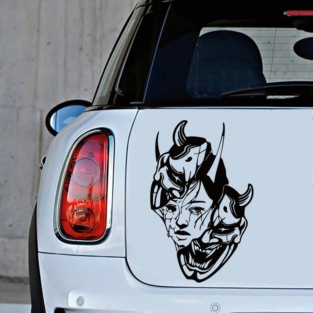 Hannya Mask Car Sticker Decal For JDM Japanese Racing Turbo Auto Vehicle Truck Hood Bonnet Windscreen Windshield Decor - Image 3
