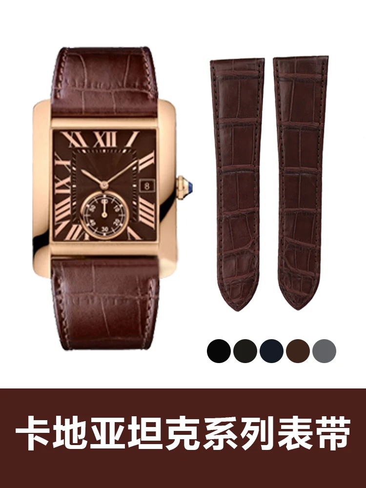 

Watchband For Cartier Tanktankseriesw5330003 Leather Strap American Crocodile Skin Special Strap