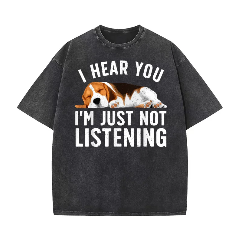 

Funny Beagle Design For Men Women Dad Mom Beagle Dog Lovers T-Shirt I Hear You I Am Just Not Listening