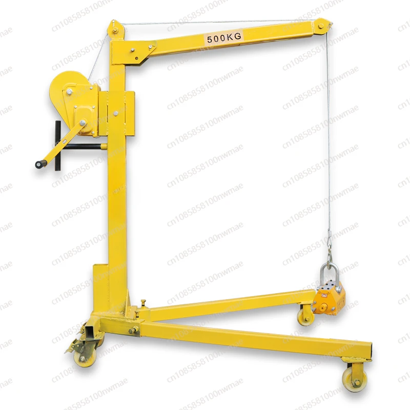 Mobile small crane Household portable small hoist Vehicle folding electric hand lift cantilever crane