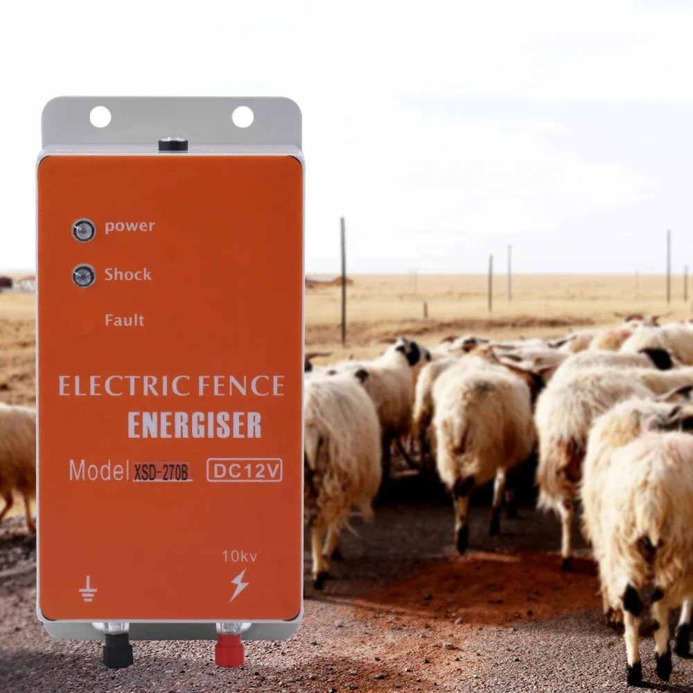 

10Km Solar Electric Fence Alarm Charger Controller Energizer Animal Sheep Horse Cattle Poultry Shepherd Farm Fencing Alarm Tools