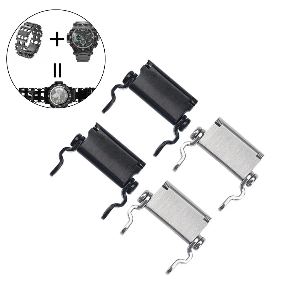 2pcs Watch Adapter Accessories For Tread Bracelet Multi-Functional Tool 16~28mm Multi-Tool Outdoor Pocket Bracelet Parts