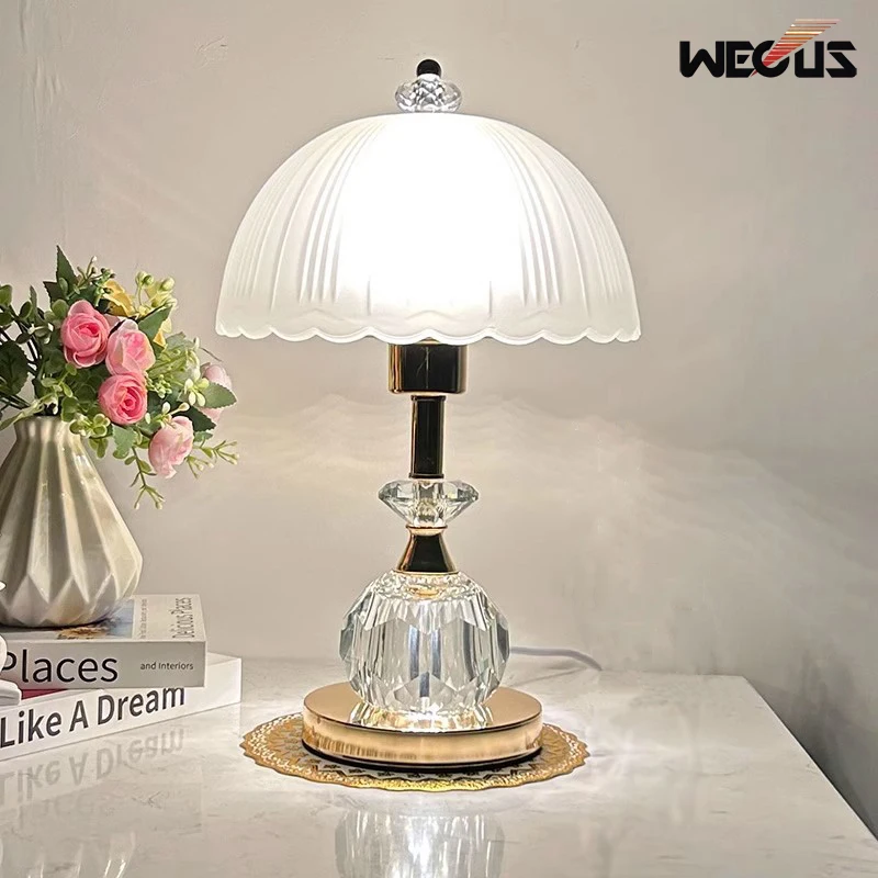 

New 2025 Crystal K9 Table Lamp High End Fashion Minimalist Bedside Light For Bedroom Luxury Versatile Study Lamp