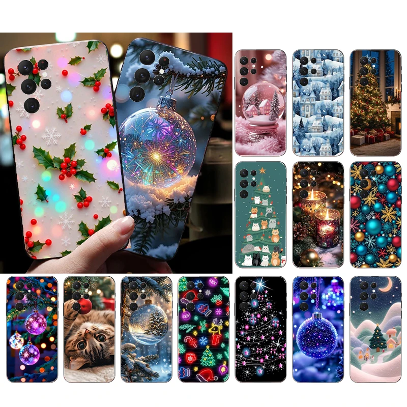 

Phone Case For Samsung Galaxy S25 S24 S23 S22 S21 Ultra S24 S23 S22 S21 S25 Plus S24 S25 FE Christmas Ball Tree