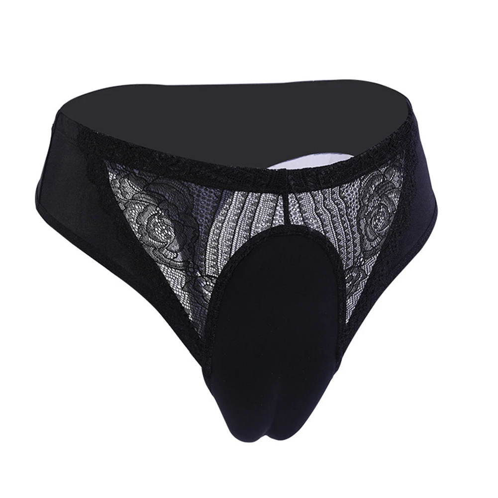 Sissy Panties Men Hiding Gaff Crossdresser Camel Toe Briefs Fake Pussy Shaping Thong Underpants Lace Transgender Underwear