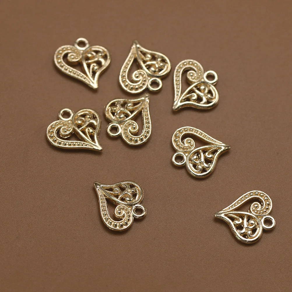 

20pcs Alloy Hollow Heart Pendant Charms Diy Jewelry Making Accessories For Necklace Bracelet Keychain Craft Projects Jewelry