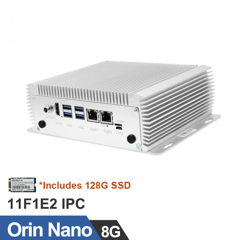 Jetson Orin nano 8G 20T  Edge computer Embedded Computer AI Industrial PC 11F1E2-Orin nano 8G-128G