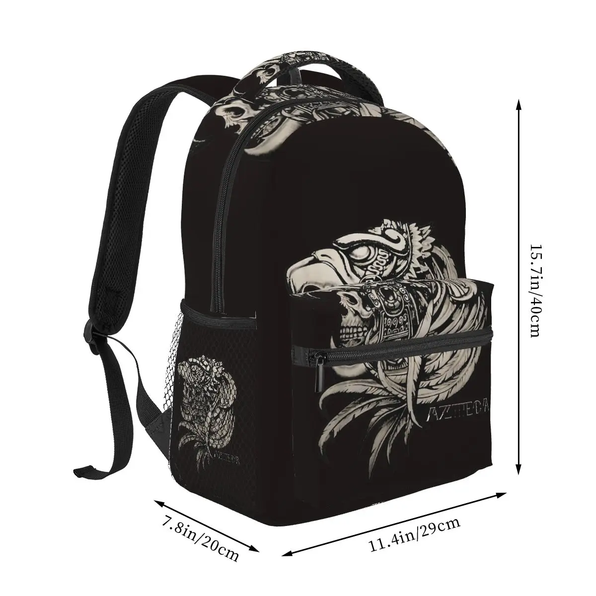 Aztec Skull Calabera Azteca Backpacks Boys Girls Bookbag Students School Bags  Laptop Rucksack Shoulder Bag Large Capacity