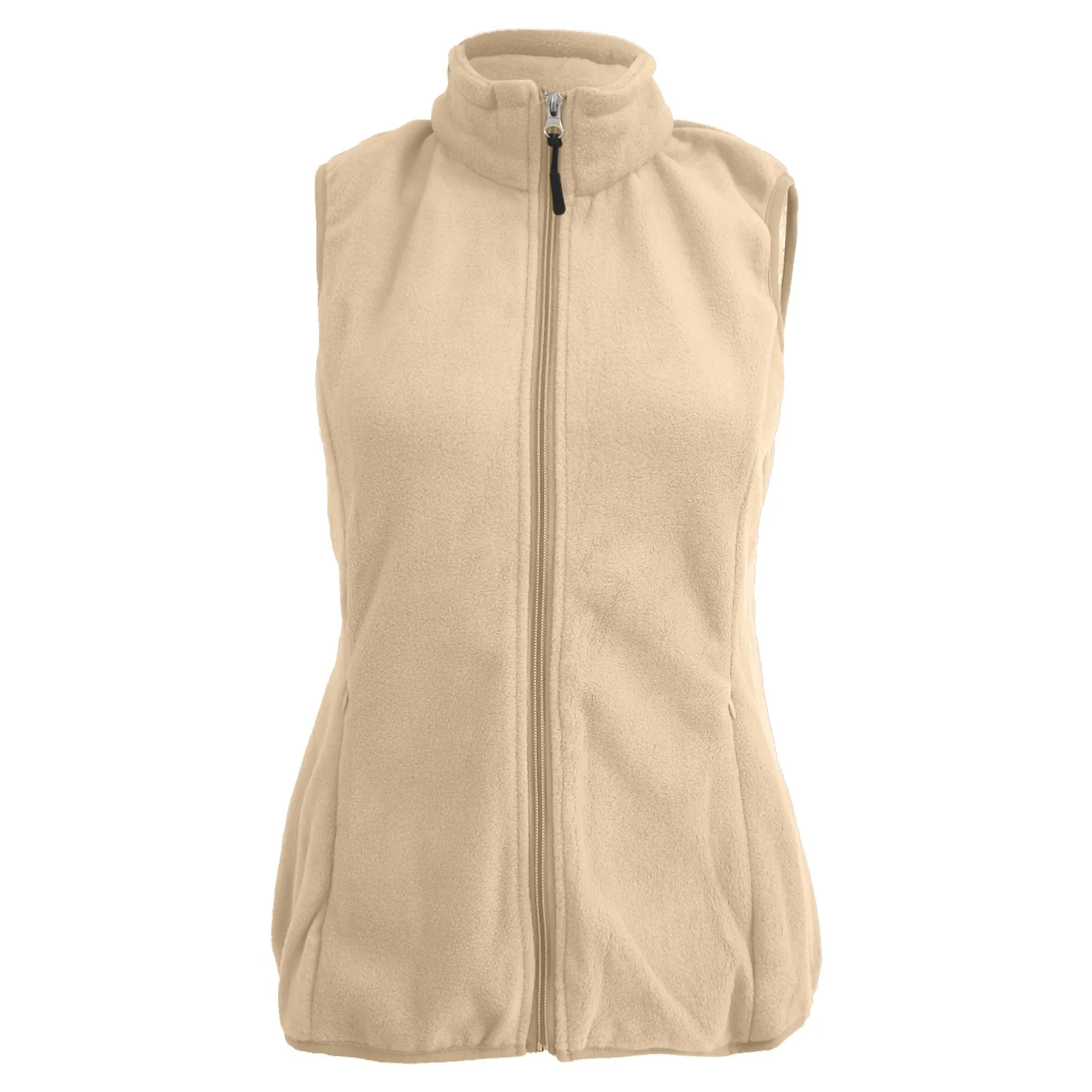 Winter Mouwloze Fleece Vest Jas Vrouwen Mode Full Rits Opstaande Kraag Fluwelen Jas Vest Outdoor Mouwloze Vest Top