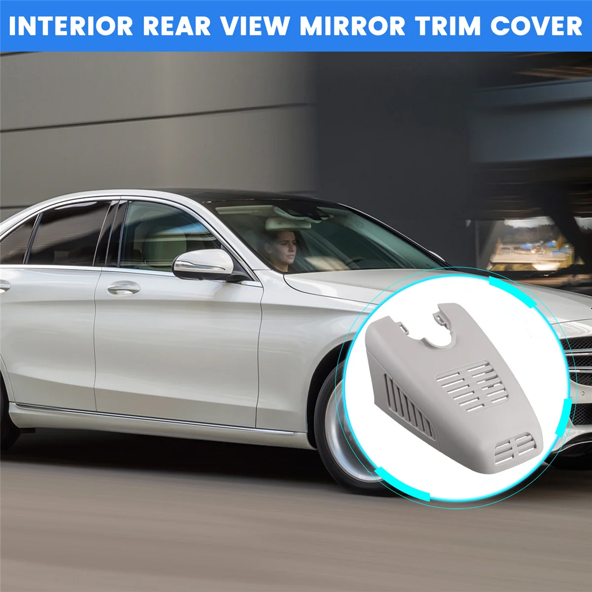 자동차 내부 백미러 커버 트림 플레이트 A 2058210300   메르세데스 벤츠 C 클래스 W205 2014-2021 LHD 그레이 -T45C