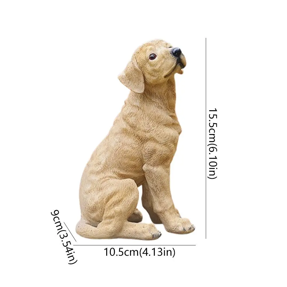 かわいい小型犬像手作り樹脂工芸品ゴールデンレトリバー像装飾ミニ犬置物ホームオフィスデスク装飾