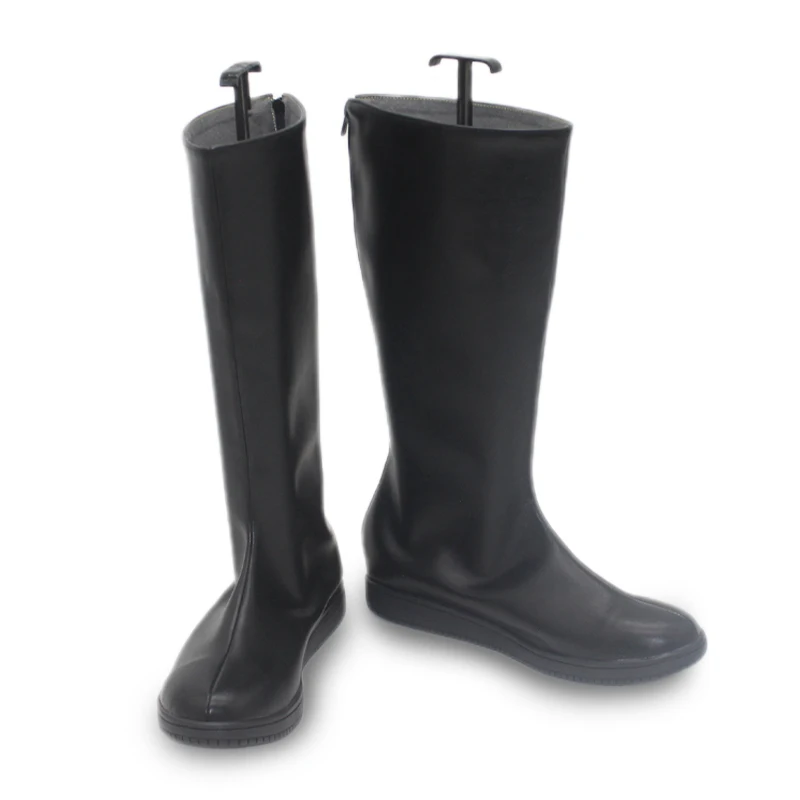 Buty do kostiumu Mulan Shan Yu, czarne, ręcznie robione, ze skóry ekologicznej, na Halloween, buty imprezowe.