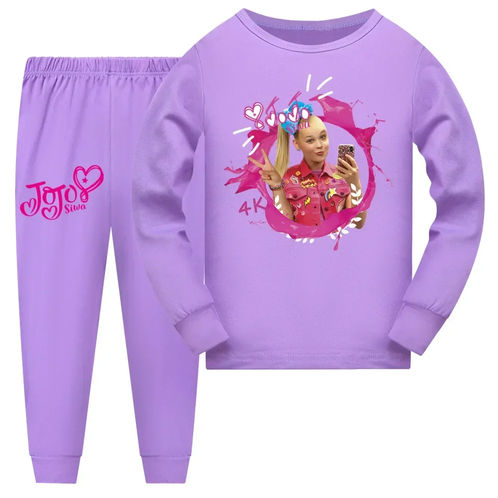 Children Homewear JOJO SIWA Cartoon Sleepwear Kids Pajamas For Boys Nightwear Clothes Tops+Pants Set Girls Pyjama Outfits