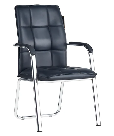 Stackable conference meeting room PU leather office chair with arm rest