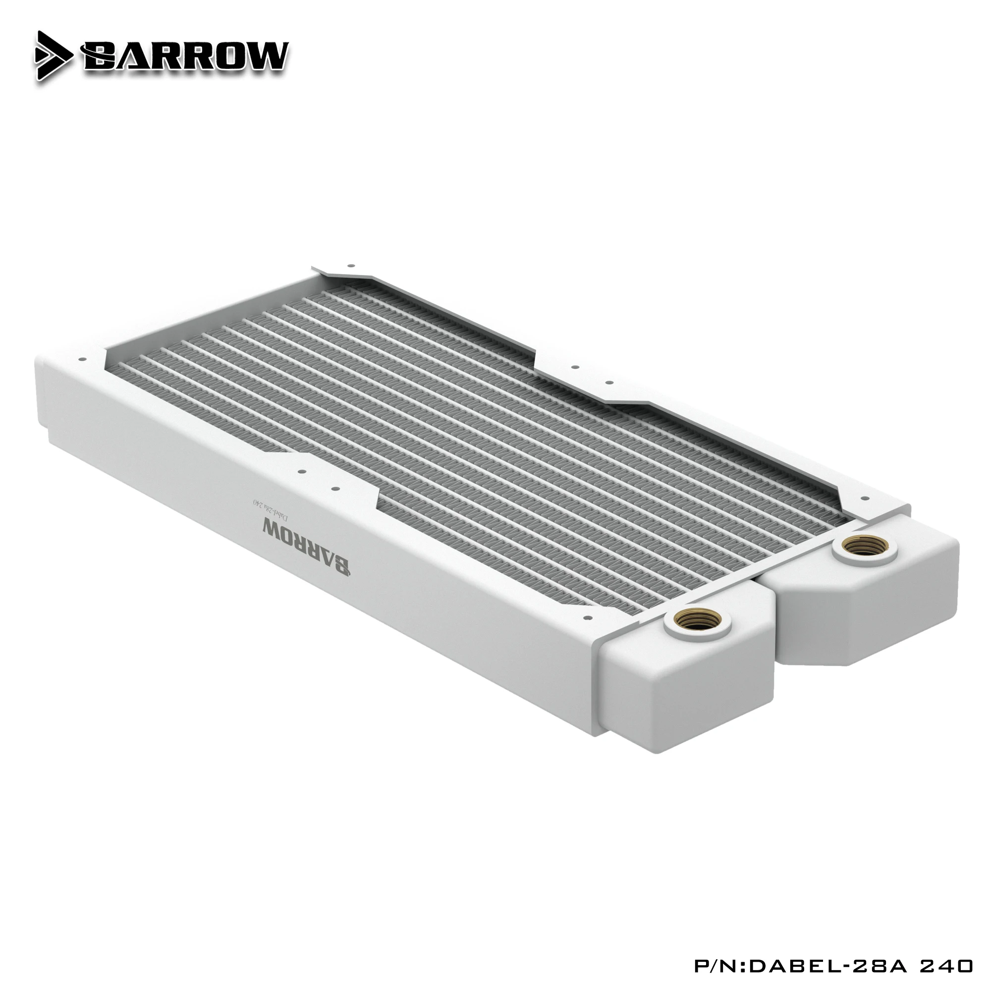 

BARROW 28mm Thick Copper 240mm White Radiator Computer Water Cooling Liquid Exchanger G1/4 Threaded use for 12cm Fans Dabel-28a